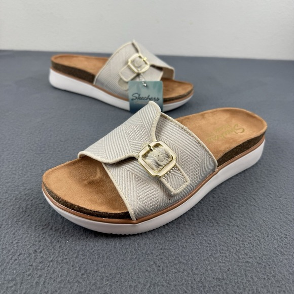 Skechers Shoes - SKECHERS lifted comfort Womens relaxed fit Restless Wave Slide OFF WHITE - 9 US‎